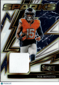 Nik Bonitto 2025 Select Sparks Jersey Patch White 91/99 Denver Broncos Sooners