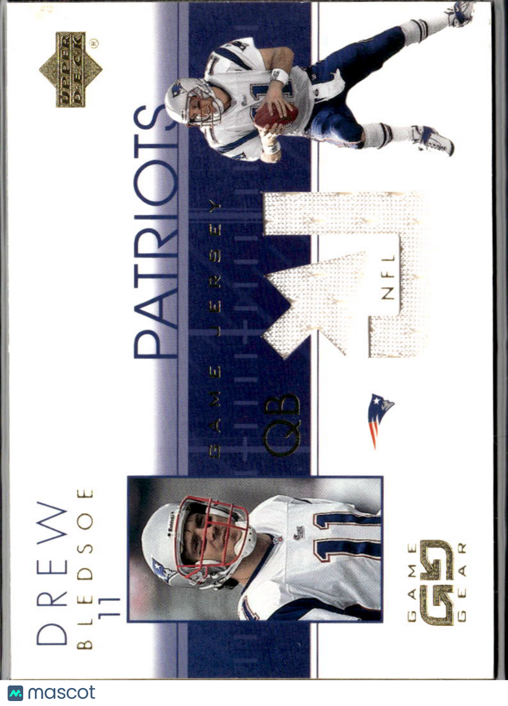 Drew Bledsoe 2001 Upper Deck Game Worn Jersey Patch New England Patriots