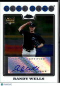 Randy Wells 2008 Topps Chrome Auto Autograph RC Toronto Blue Jays