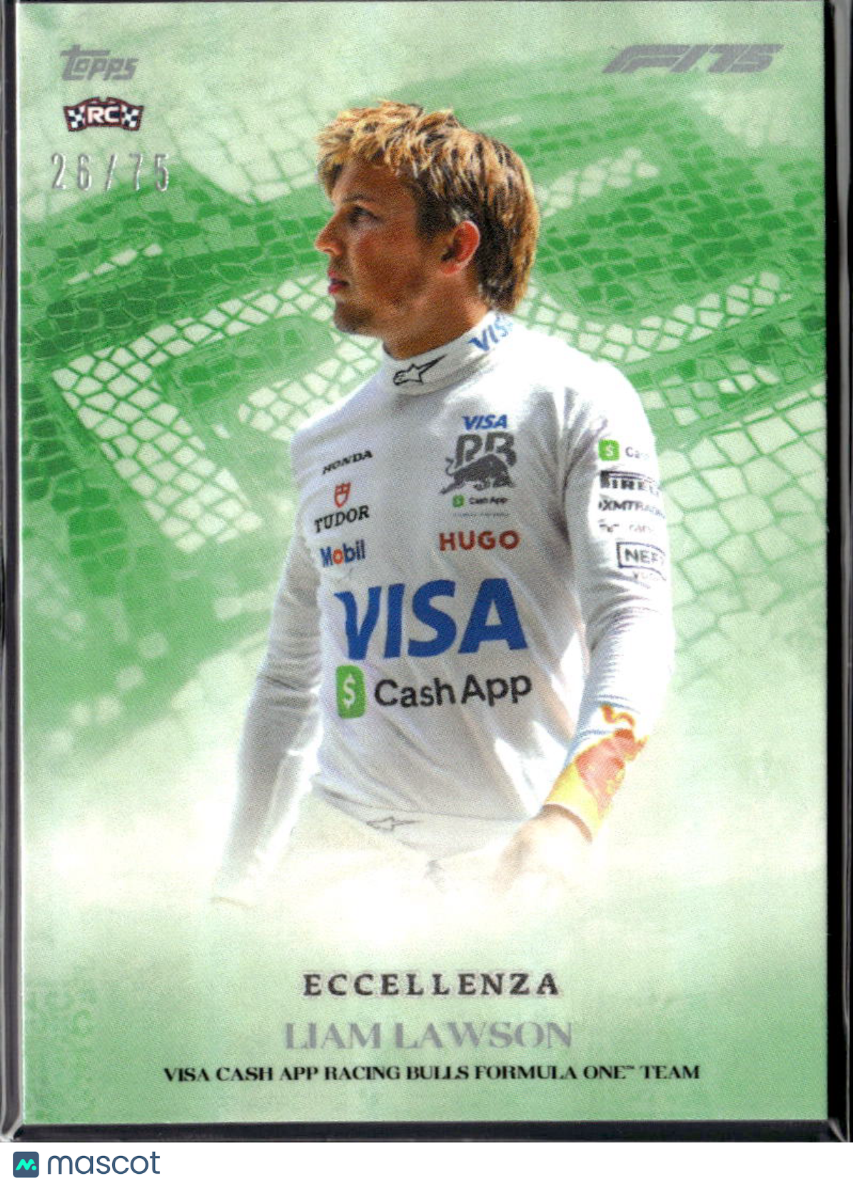 Liam Lawson 2025 Topps F1 75 Eccellenza RC 26/75 Racing Bulls Formula One Team