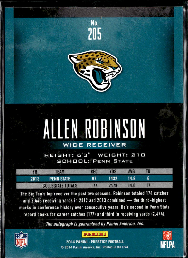 Allen Robinson 2014 Prestige Auto Autograph RC Jacksonville Jaguars