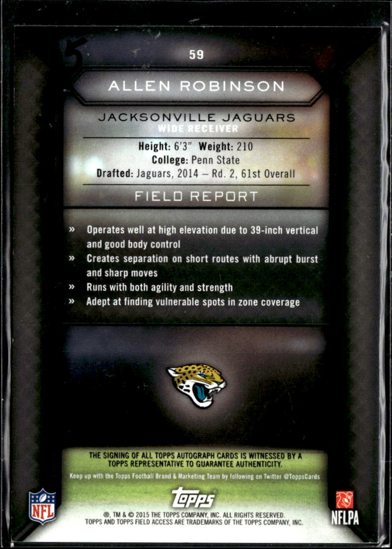 Allen Robinson 2015 Topps Field Access Auto Autograph Jacksonville Jaguars