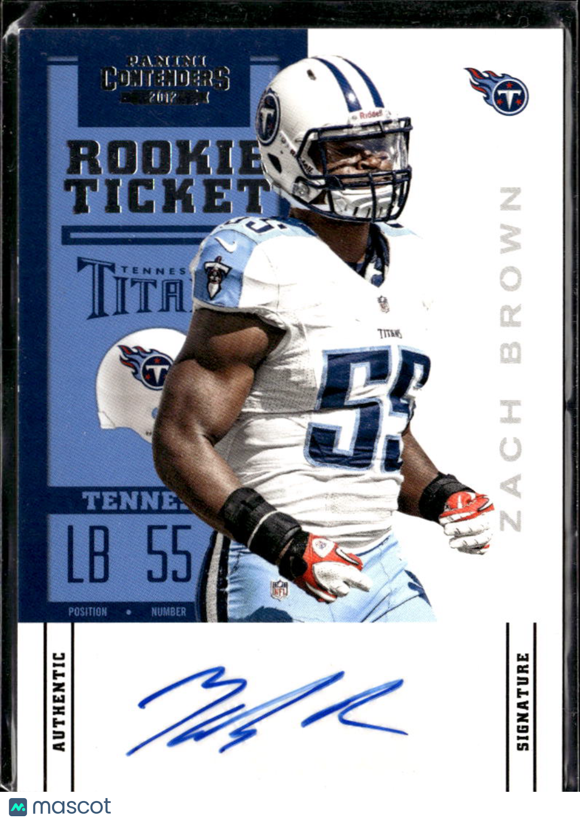 Zach Brown 2012 Panini Contenders Auto Autograph RC Tennessee Titans