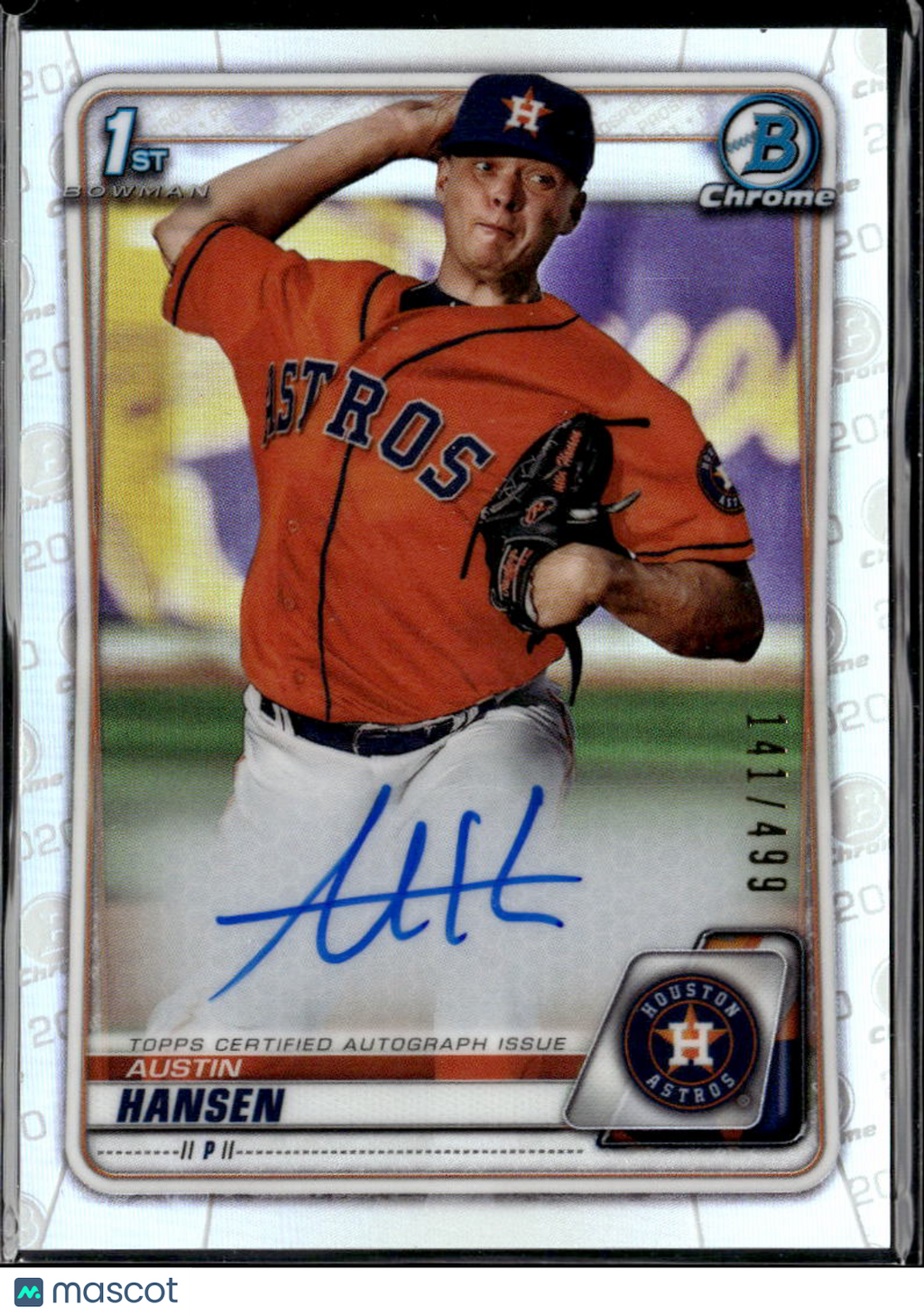 Austin Hansen 2020 Bowman Chrome 1st Auto Autograph RC /499 Houston Astros