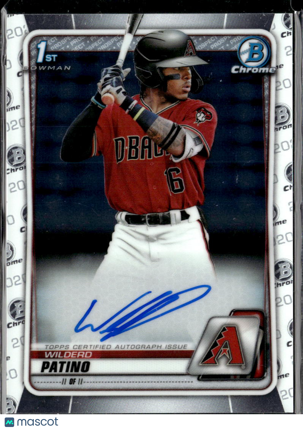 Wilderd Patino 2020 Bowman Chrome 1st Auto Autograph Arizona Diamondbacks