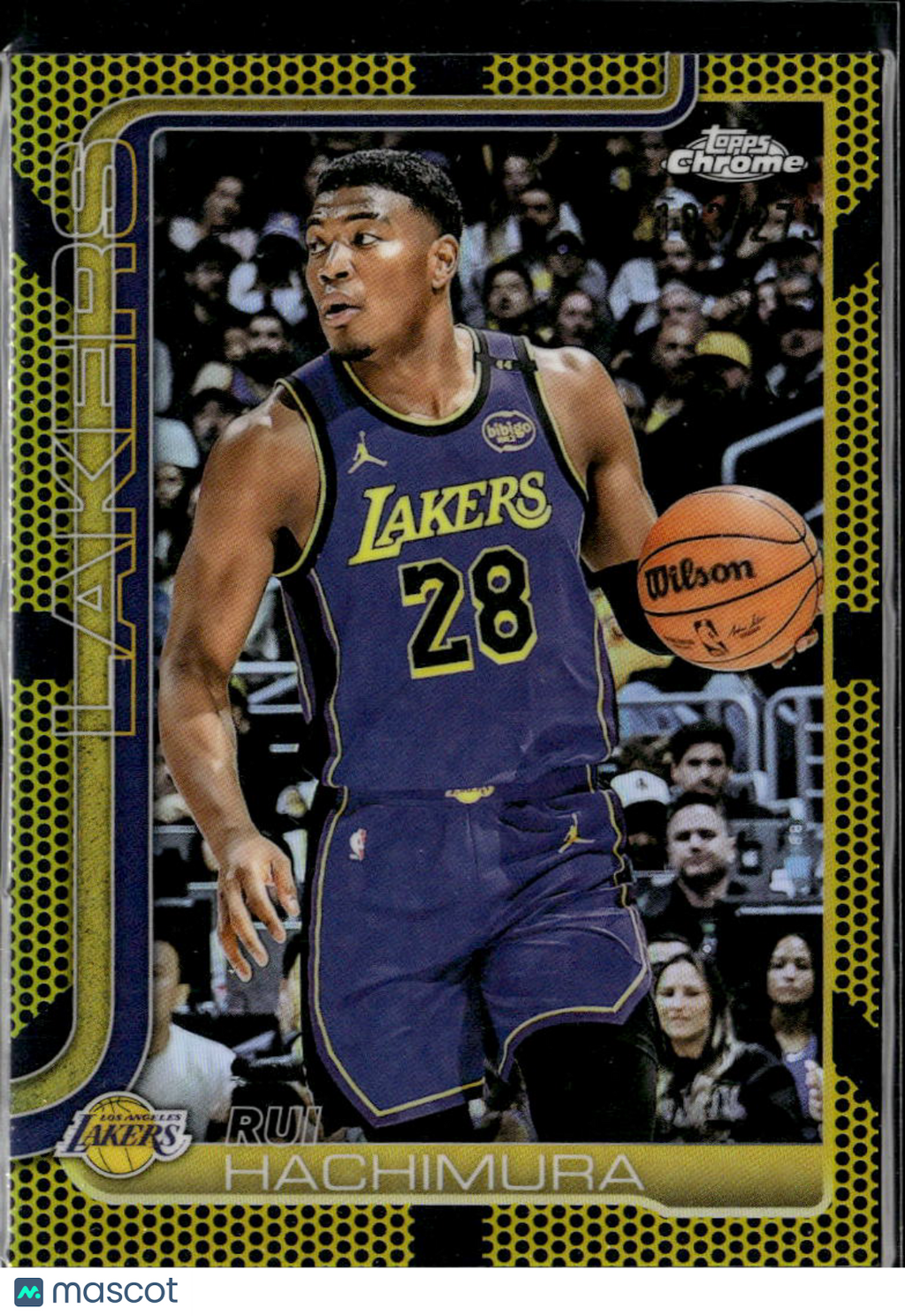 Rui Hachimura 2025 Topps Chrome Update Yellow Refractor /275 Los Angeles Lakers