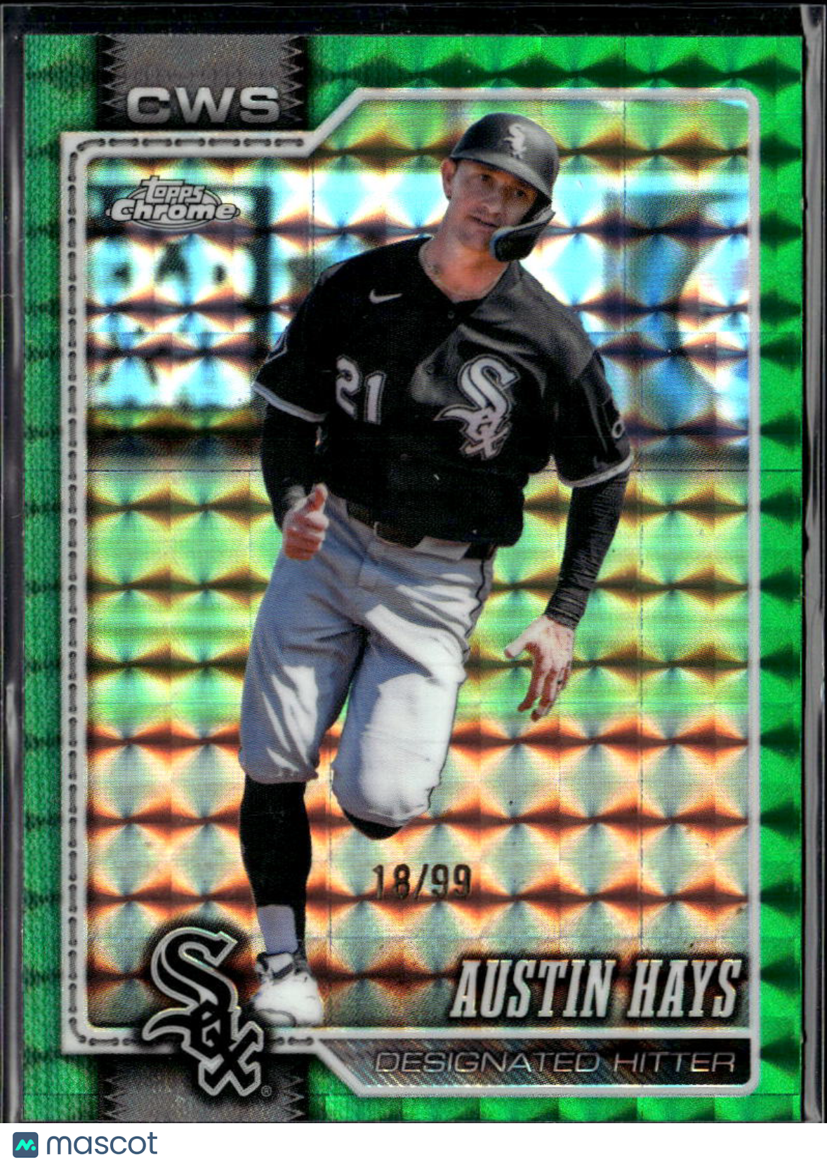 Austin Hays 2026 Topps Chrome Green Geometric Refractor /99 Chicago White Sox