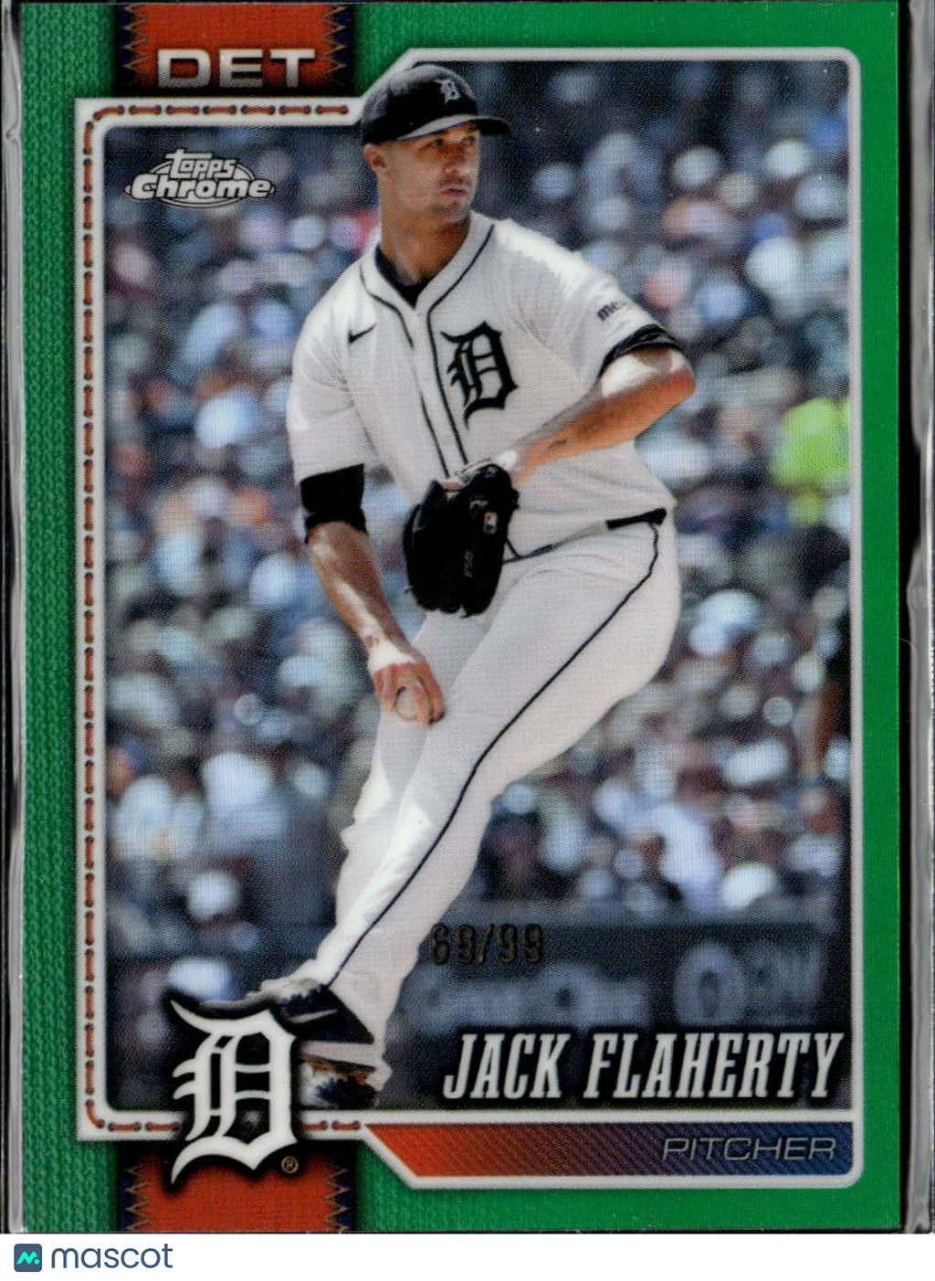 Jack Flaherty 2026 Topps Chrome Green Refractor 69/99 Detroit Tigers