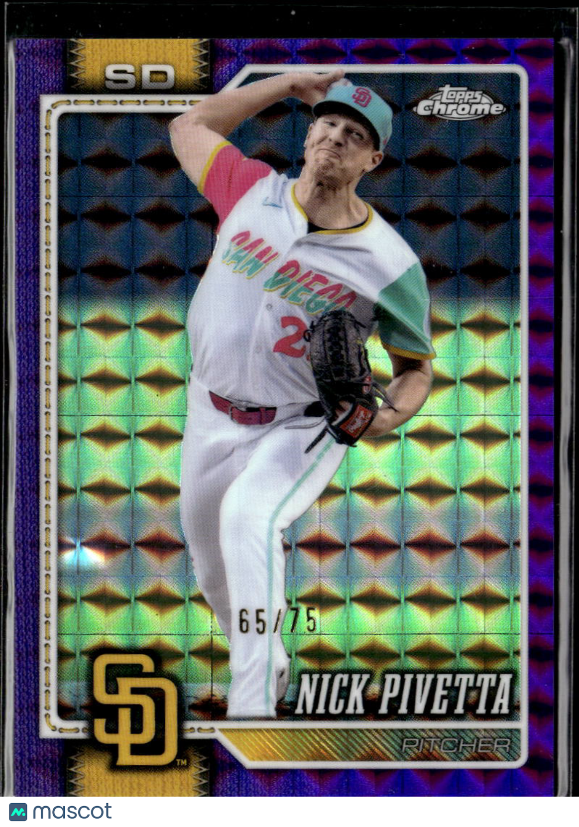 Nick Pivetta 2026 Topps Chrome Purple Geometric Refractor /75 San Diego Padres