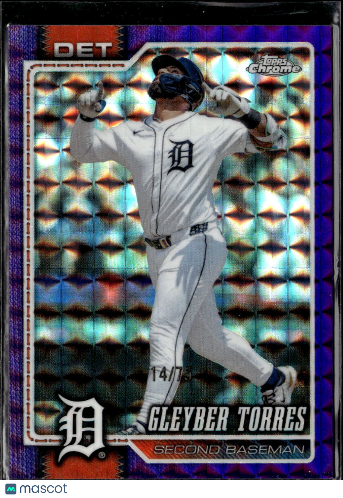 Gleyber Torres 2026 Topps Chrome Purple Geometric Refractor /75 Detroit Tigers