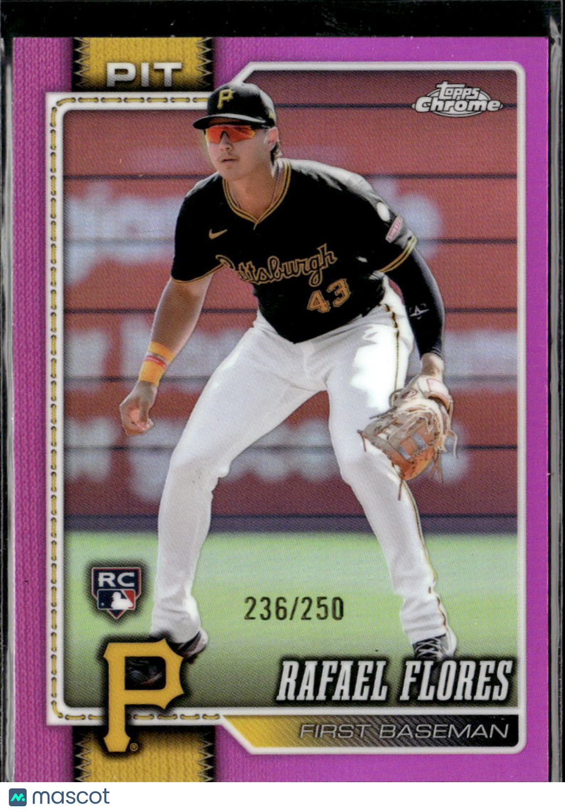 Rafael Flores 2026 Topps Chrome RC Pink Refractor /250 Pittsburgh Pirates