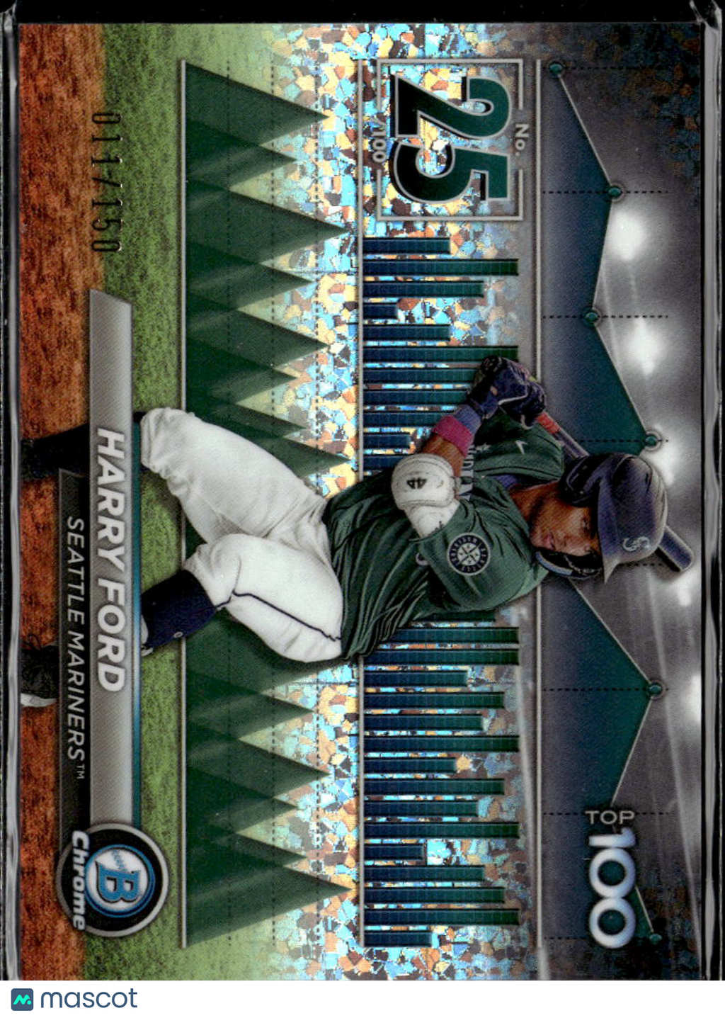 Harry Ford 2024 Bowman Chrome Top 100 Mini Diamond /150 Seattle Mariners