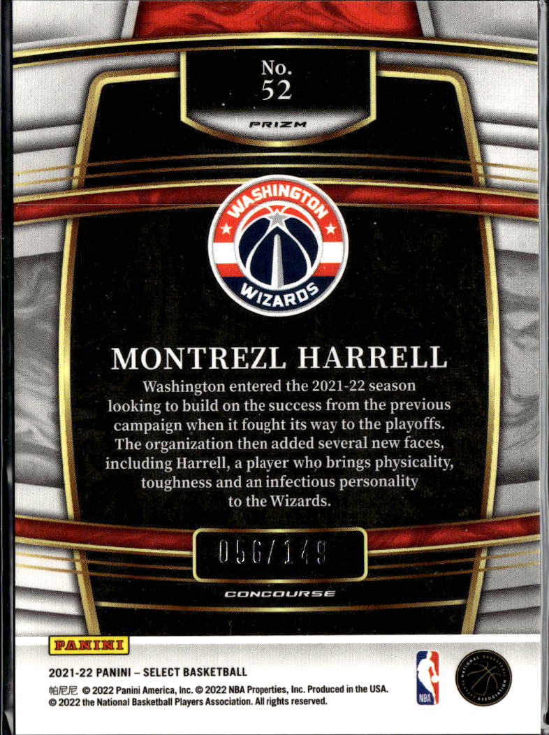Montrezl Harrell 2022 Panini Select Red Prizm /149 Washington Wizards