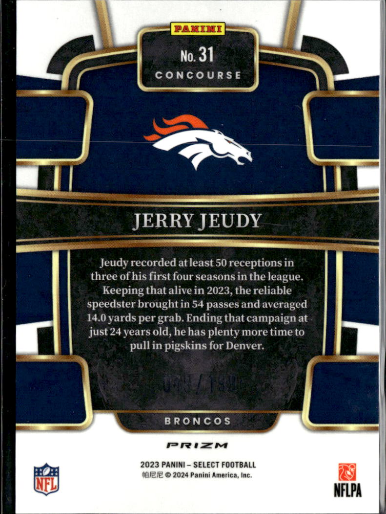 Jerry Jeudy 2024 Select Blue Prizm 49/199 Denver Broncos