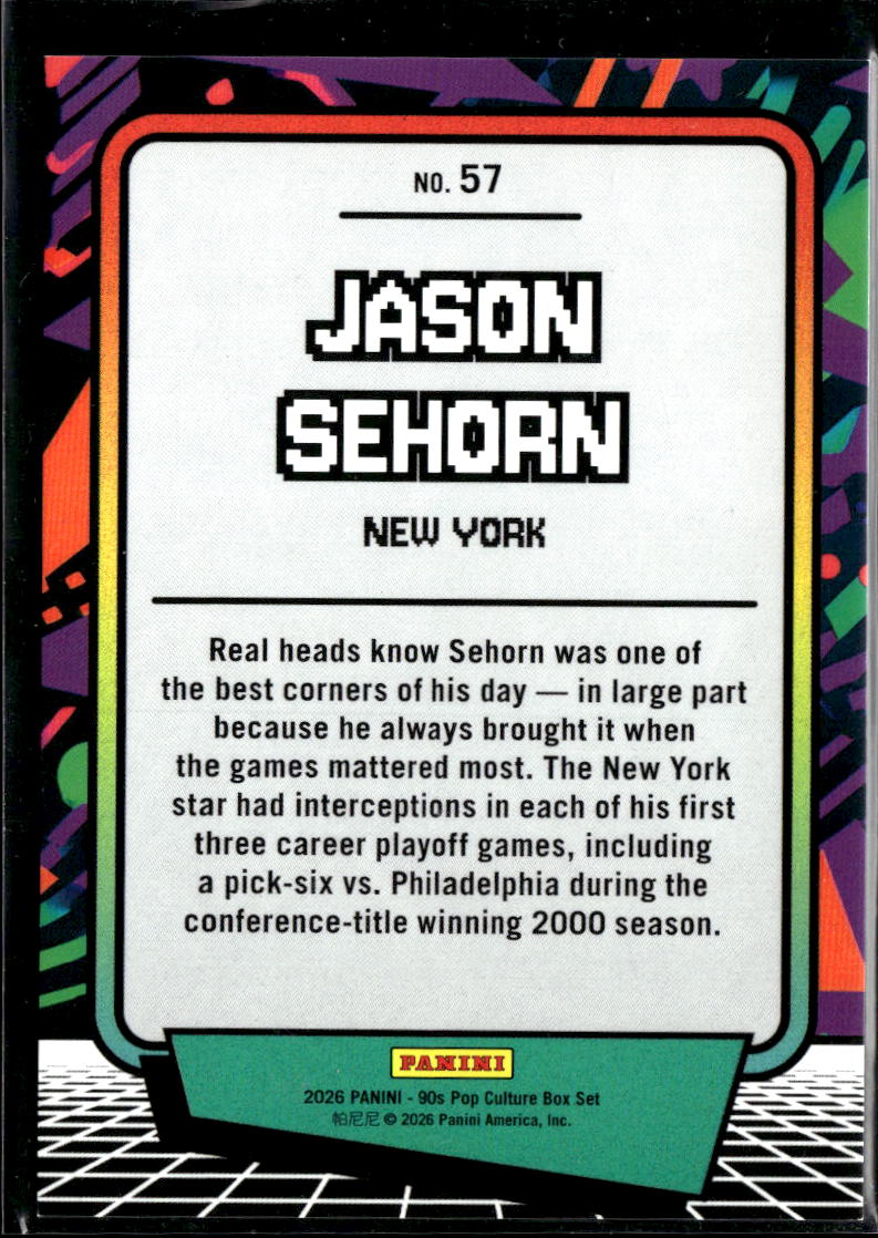 Jason Sehorn 2026 Panini 90s Pop Box Set 15/99 New York Giants