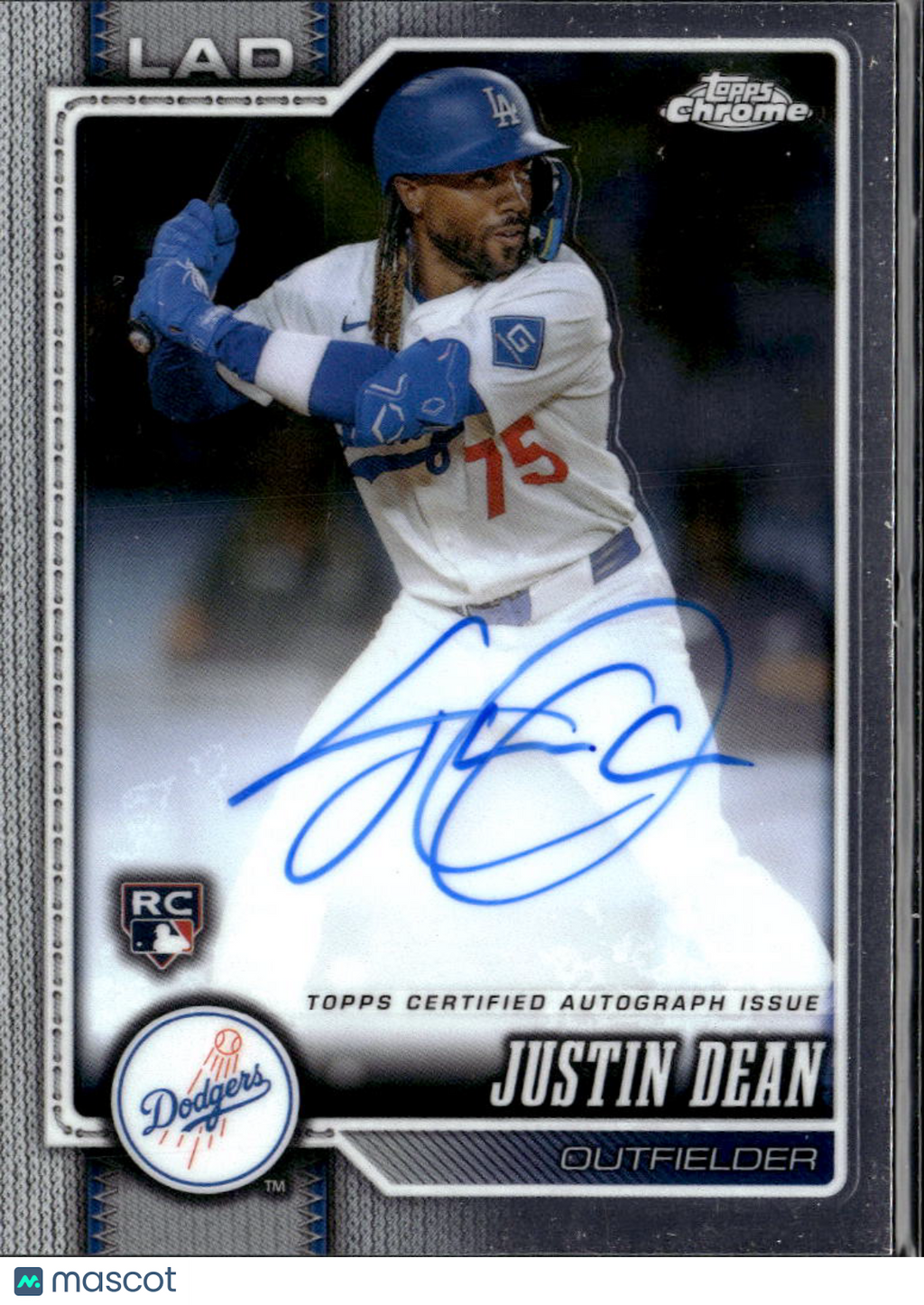Justin Dean 2026 Topps Chrome Auto Autograph Rookie RC Los Angeles Dodgers