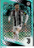 Dusan Vlahovic 2026 Topps Chrome UEFA Aqua Mojo Refractor /199 Juventus