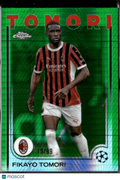 Fikayo Tomori 2025 Topps Chrome UEFA Green Refractor 15/99 AC Milan