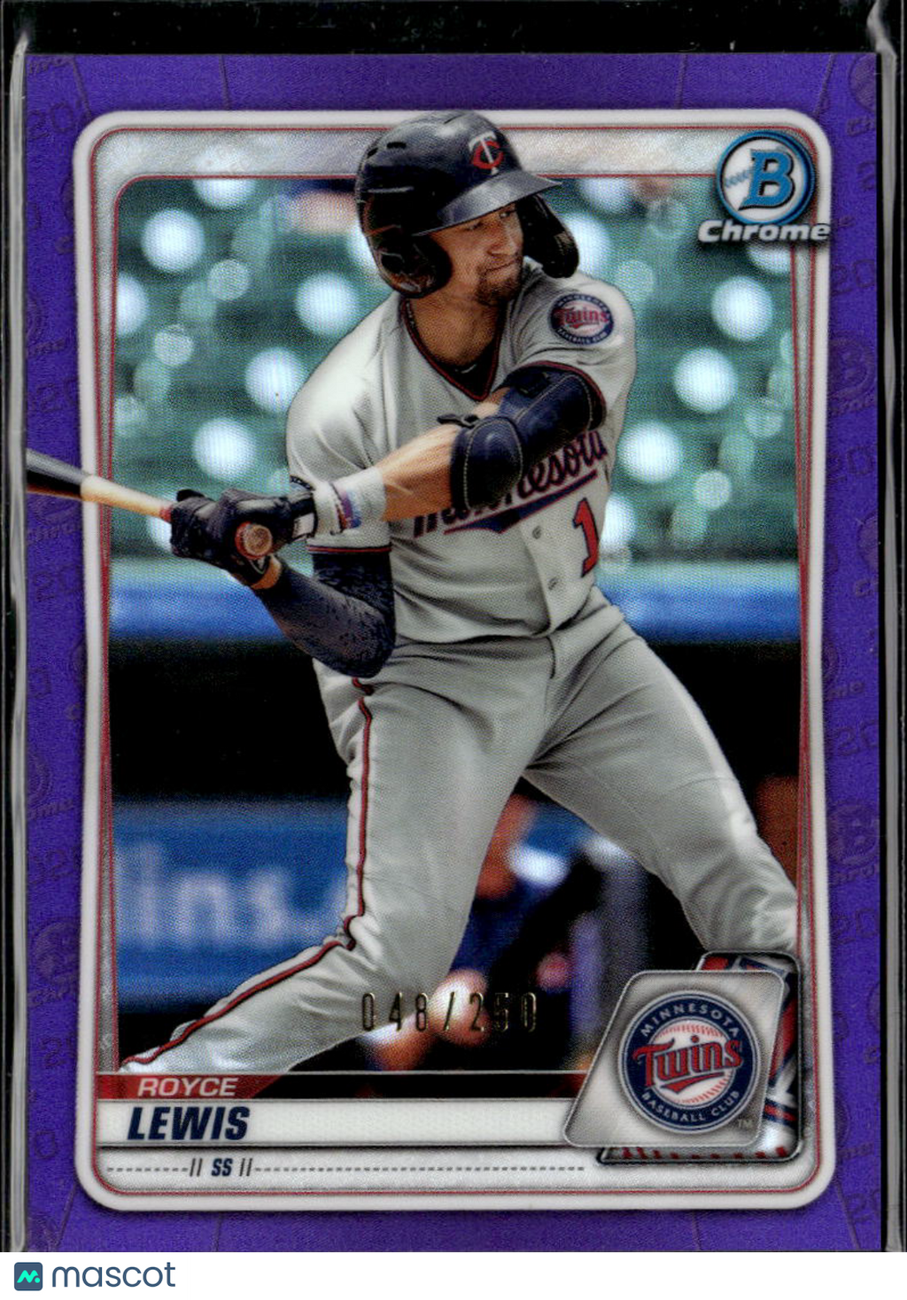 Royce Lewis 2020 Bowman Chrome Purple Refractor /250 Minnesota Twins