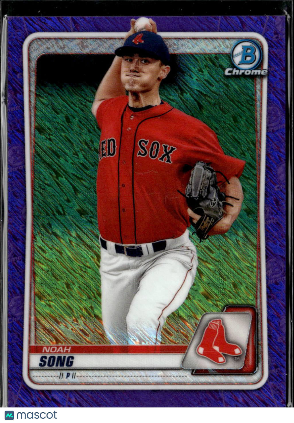Noah Song 2020 Bowman Chrome Purple Shimmer Refractor Boston Red Sox