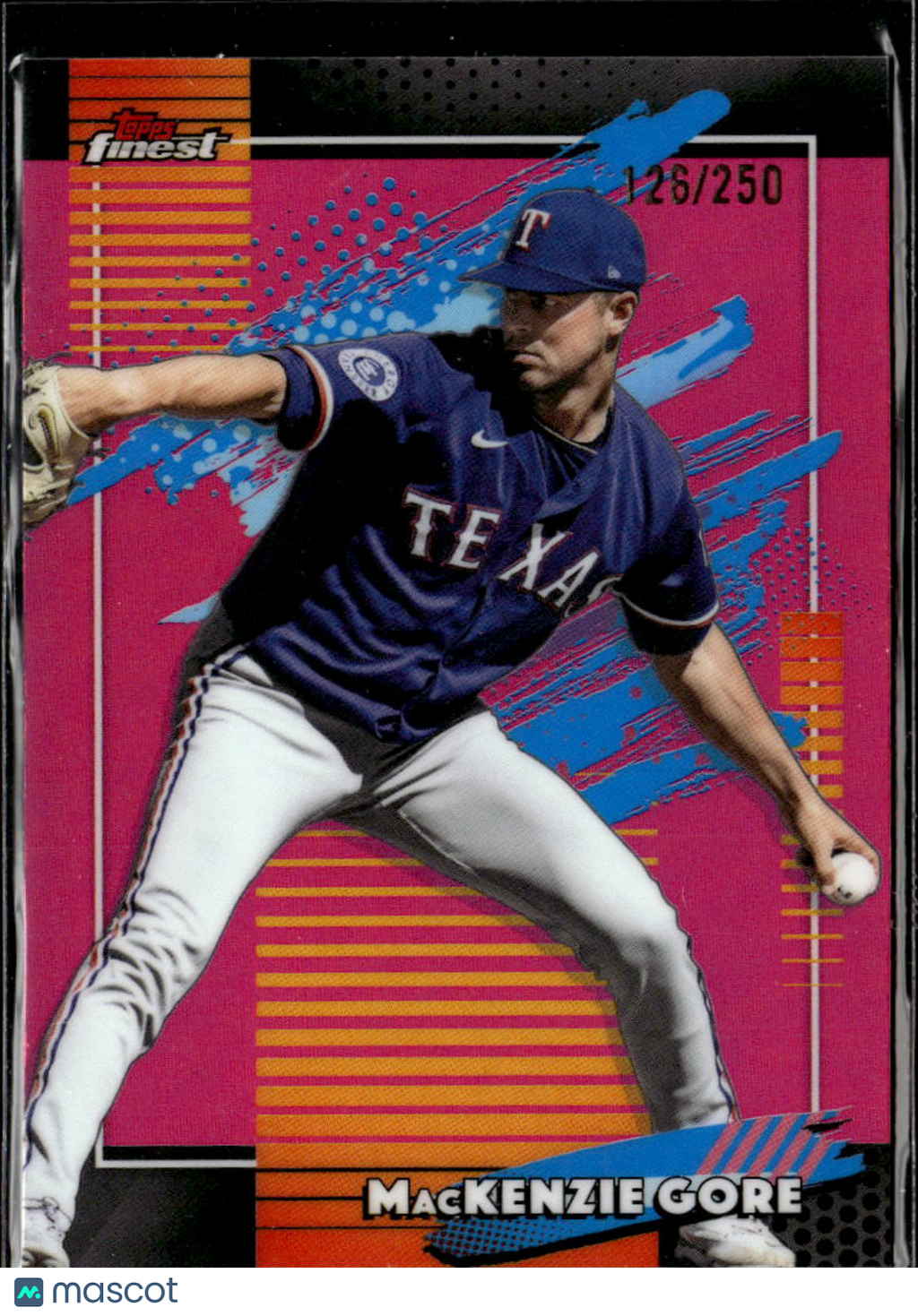 MacKenzie Gore 2026 Topps Finest Pink Refractor /250 Texas Rangers