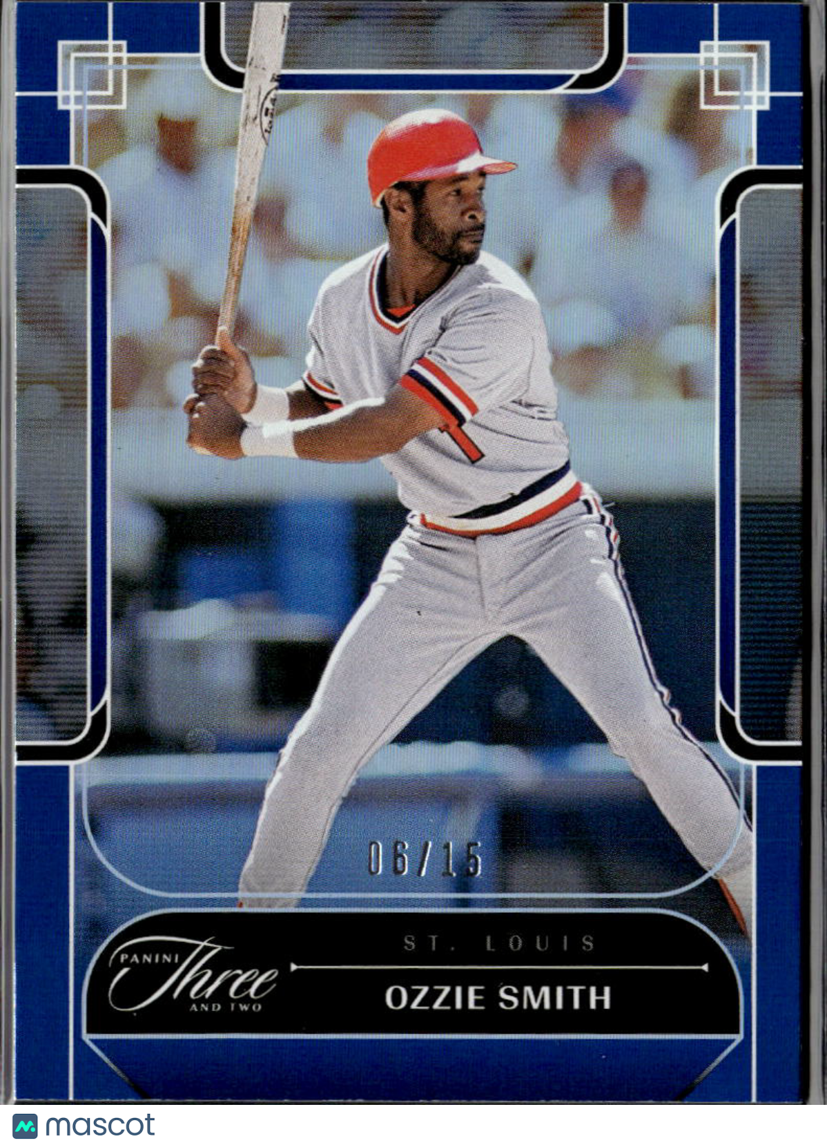Ozzie Smith 2024 Panini Three and Two Blue SSP 6/15 St. Louis Cardinals