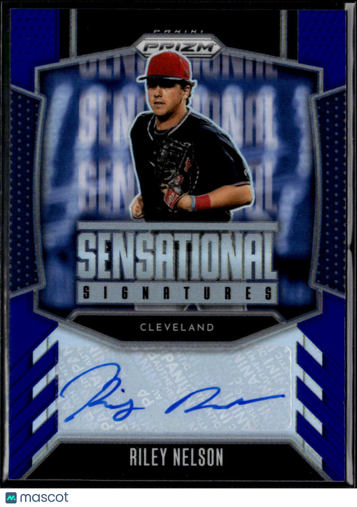 Riley Nelson 2026 Prizm Auto Autograph RC Blue /49 Cleveland Guardians