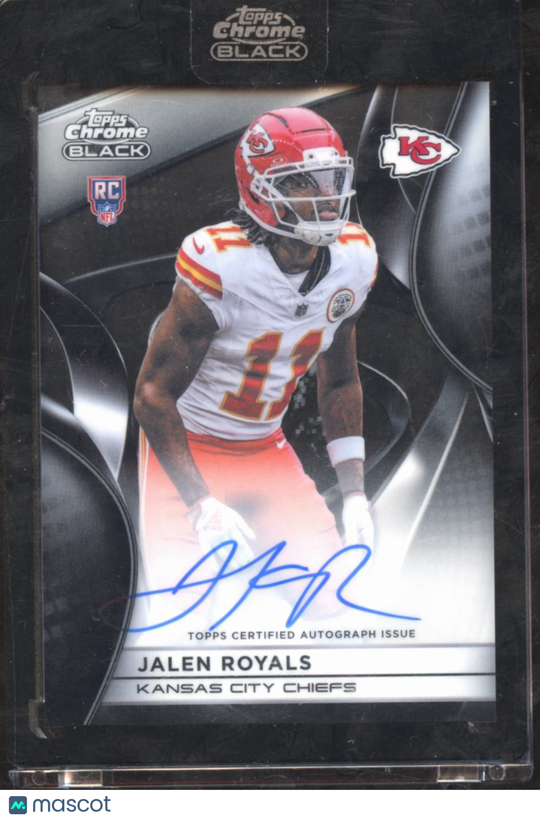 Jalen Royals 2025 Topps Chrome Black Auto Autograph RC Kansas City Chiefs