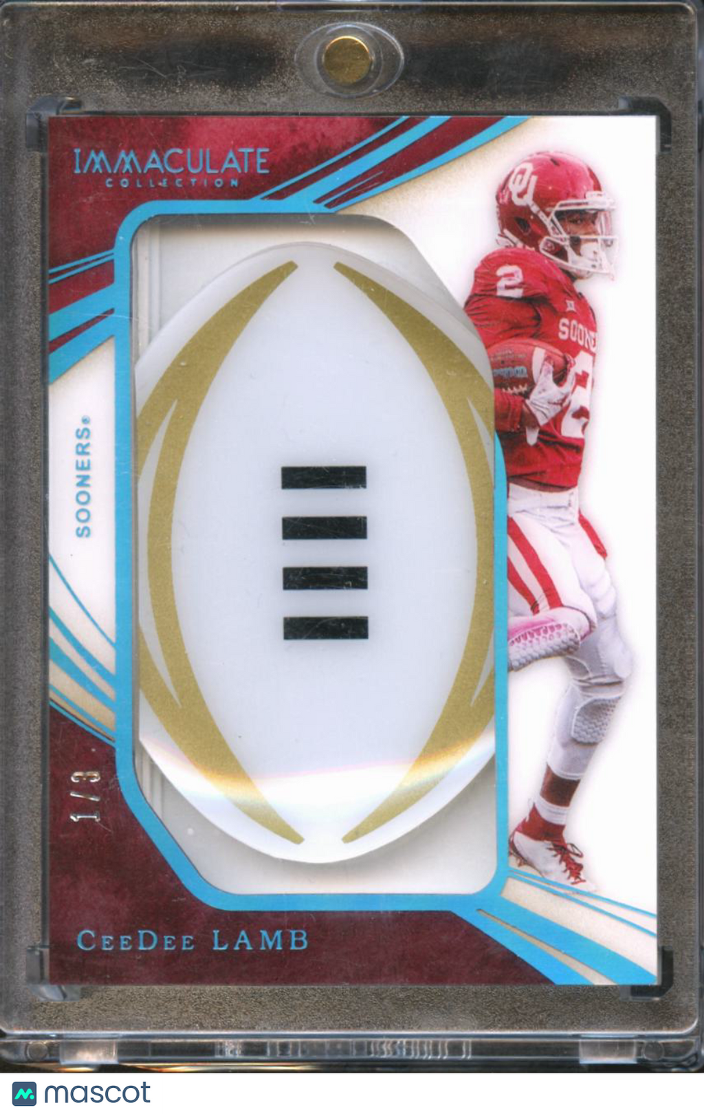 CeeDee Lamb 2020 Immaculate Helmet Sticker LOGO RC 1/3 Oklahoma Sooners