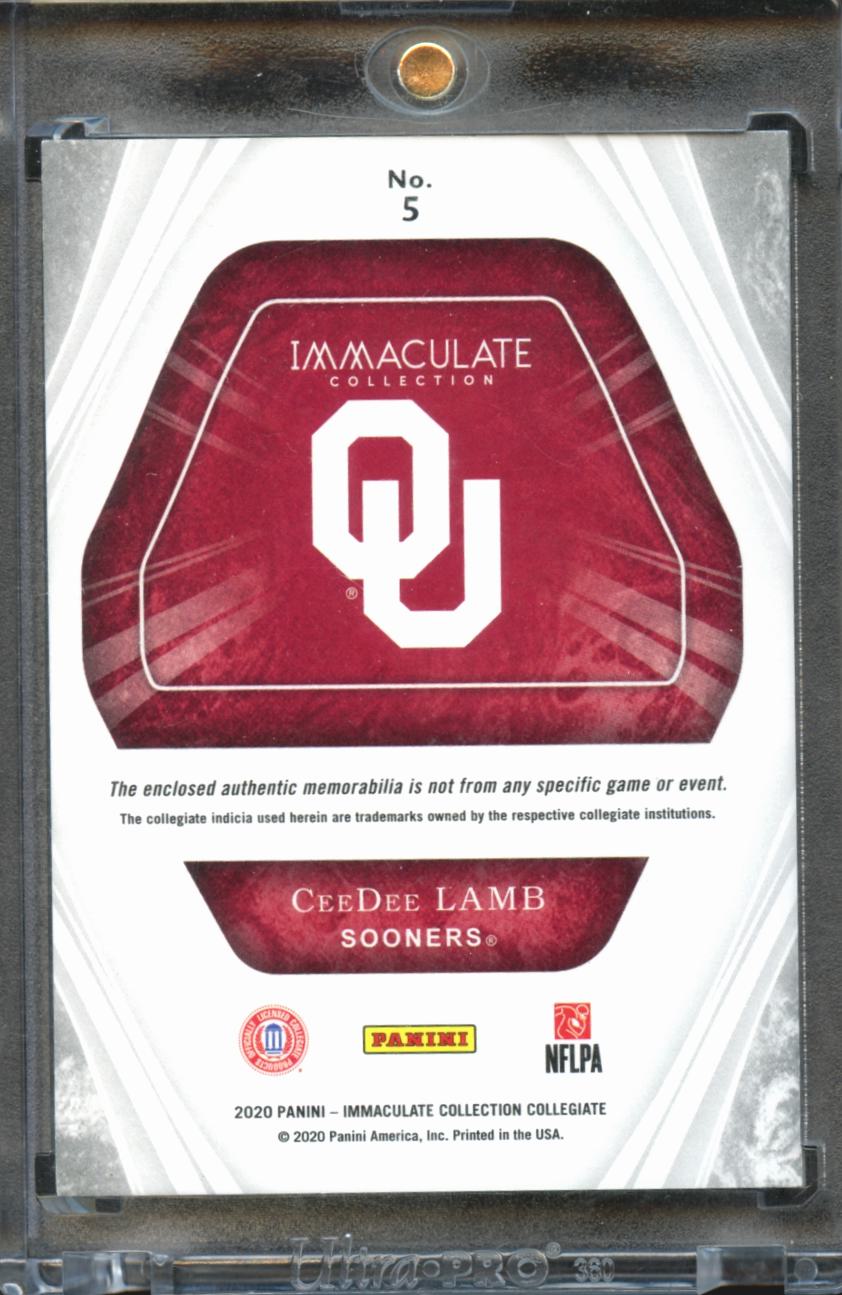 CeeDee Lamb 2020 Immaculate Helmet Sticker LOGO RC 1/3 Oklahoma Sooners