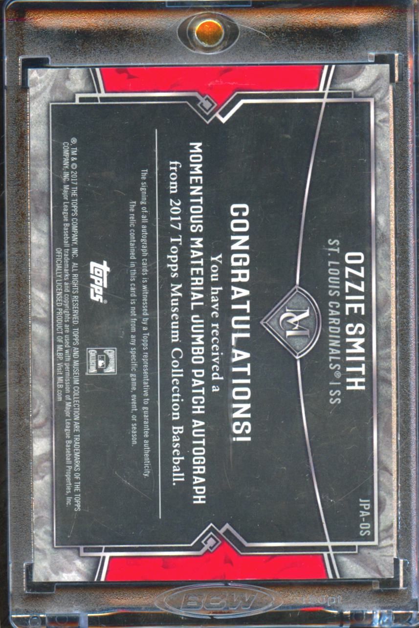 Ozzie Smith 2017 Museum Collection Auto Autograph Patch 4/15 St. Louis Cardinals