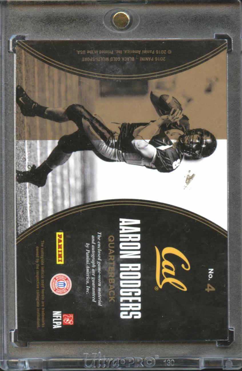 Aaron Rodgers 2016 Black Gold Auto Autograph Game Worn Patch 6/12 Cal Packers