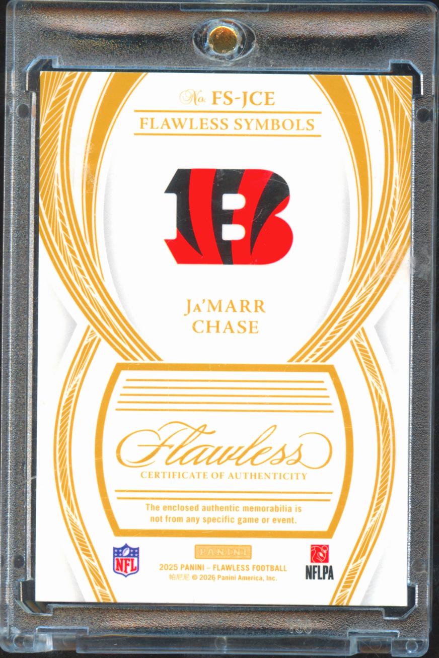 Ja'Marr Chase 2025 Flawless Laundry Tag Patch 2/3 Cincinnati Bengals