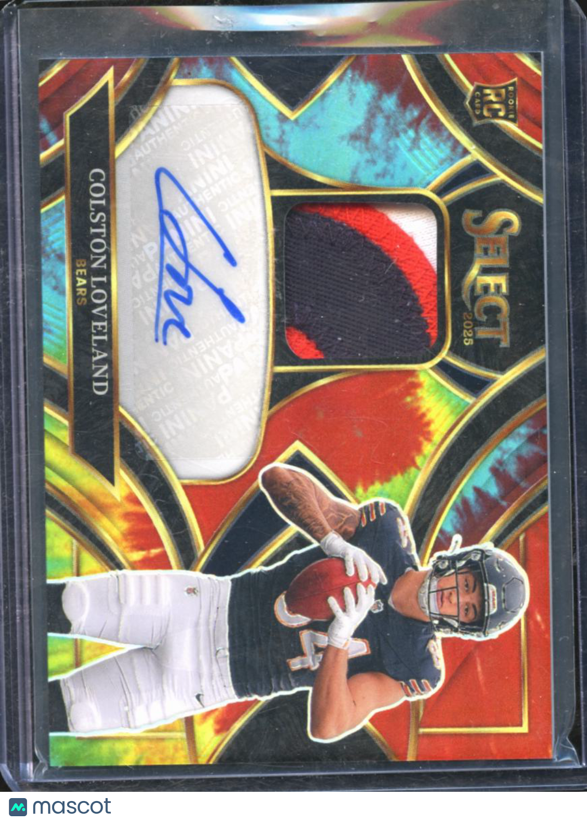 Colston Loveland 2025 Select Auto Autograph Tie-Dye Patch RC 25/25 Chicago Bears