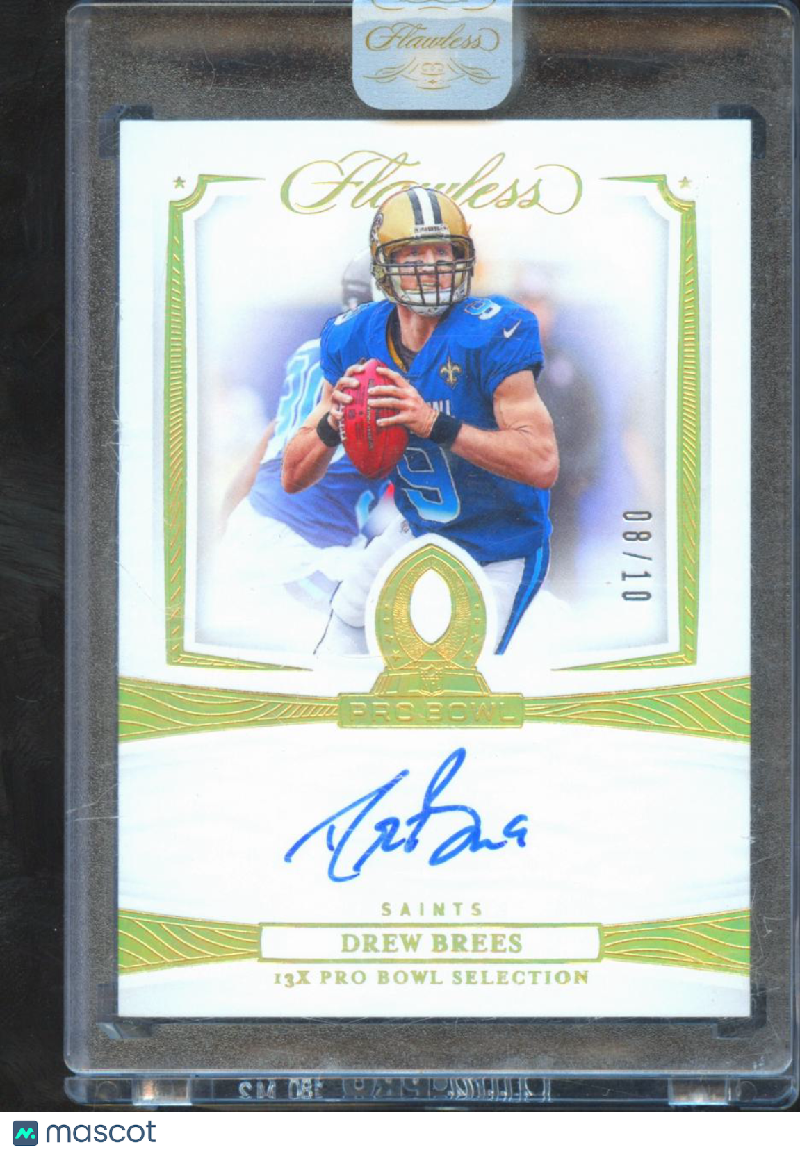 Drew Brees 2020 Flawless Pro Bowl Ink Auto Autograph 8/10 New Orleans Saints