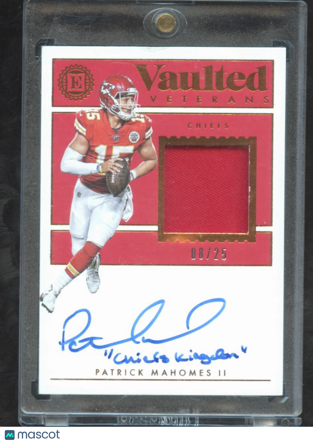 Patrick Mahomes II 2018 Encased Vaulted Inscription Auto Autograph 8/25 Chiefs