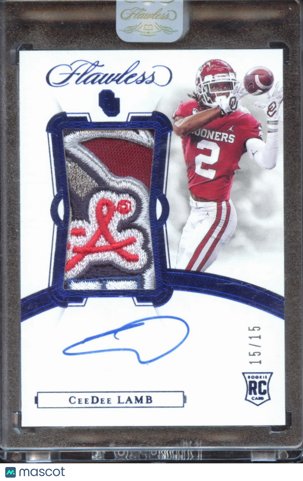 CeeDee Lamb 2020 Flawless Chickflia LOGO Patch Auto Autograph RC 15/15 Sooners
