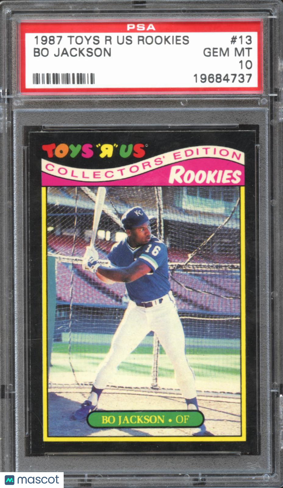 Bo Jackson 1987 Toys R Us Rookies RC Kansas City Royals #13 PSA 10