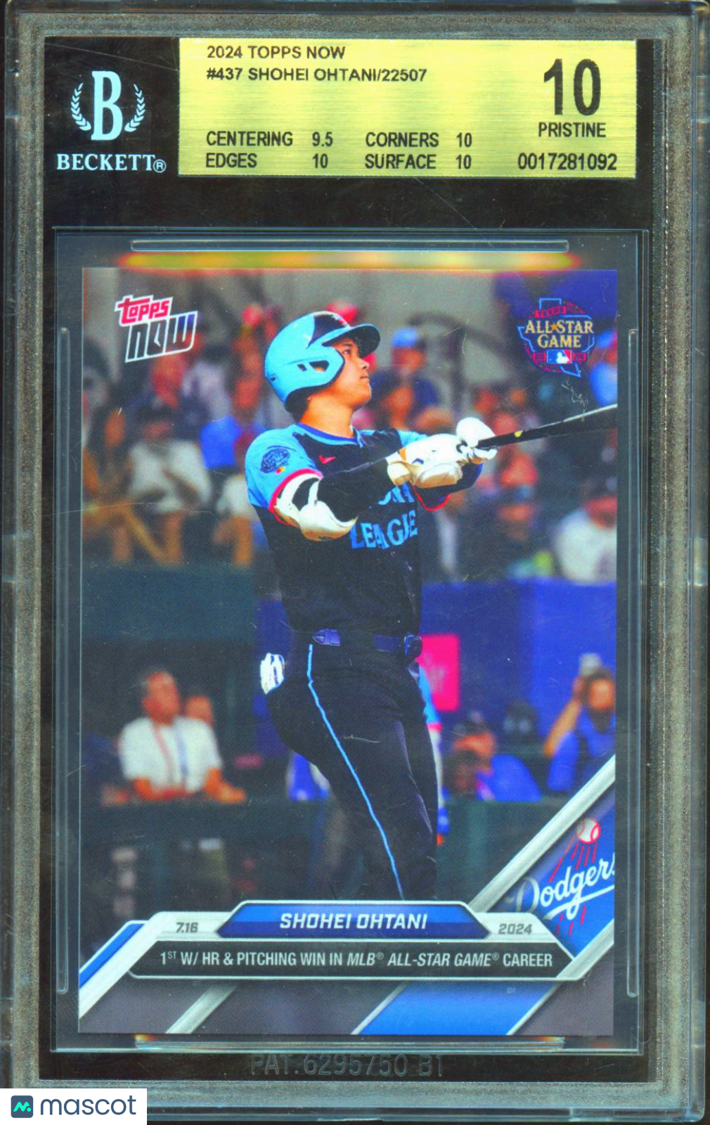 Shohei Ohtani 2024 Topps Now All Star Game Los Angeles Dodgers /22507 BGS 10