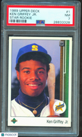 Ken Griffey Jr. 1989 Upper Deck Star Rookie RC Seattle Mariners #1 PSA 7
