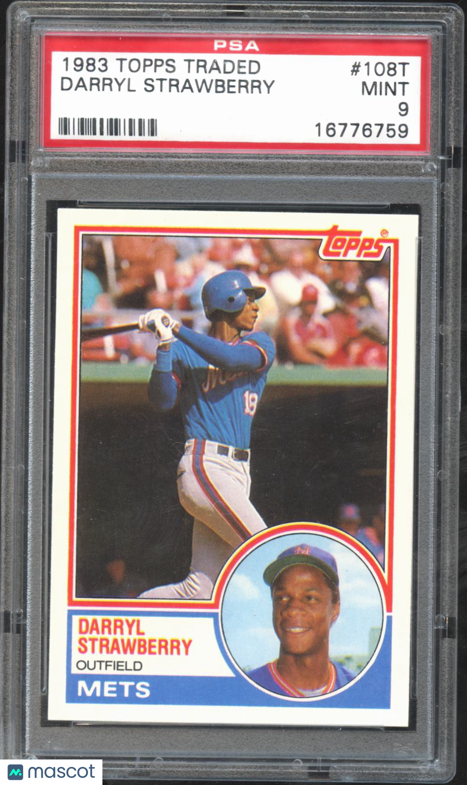 Darryl Strawberry 1983 Topps Traded Rookie RC New York Mets #108T PSA 9