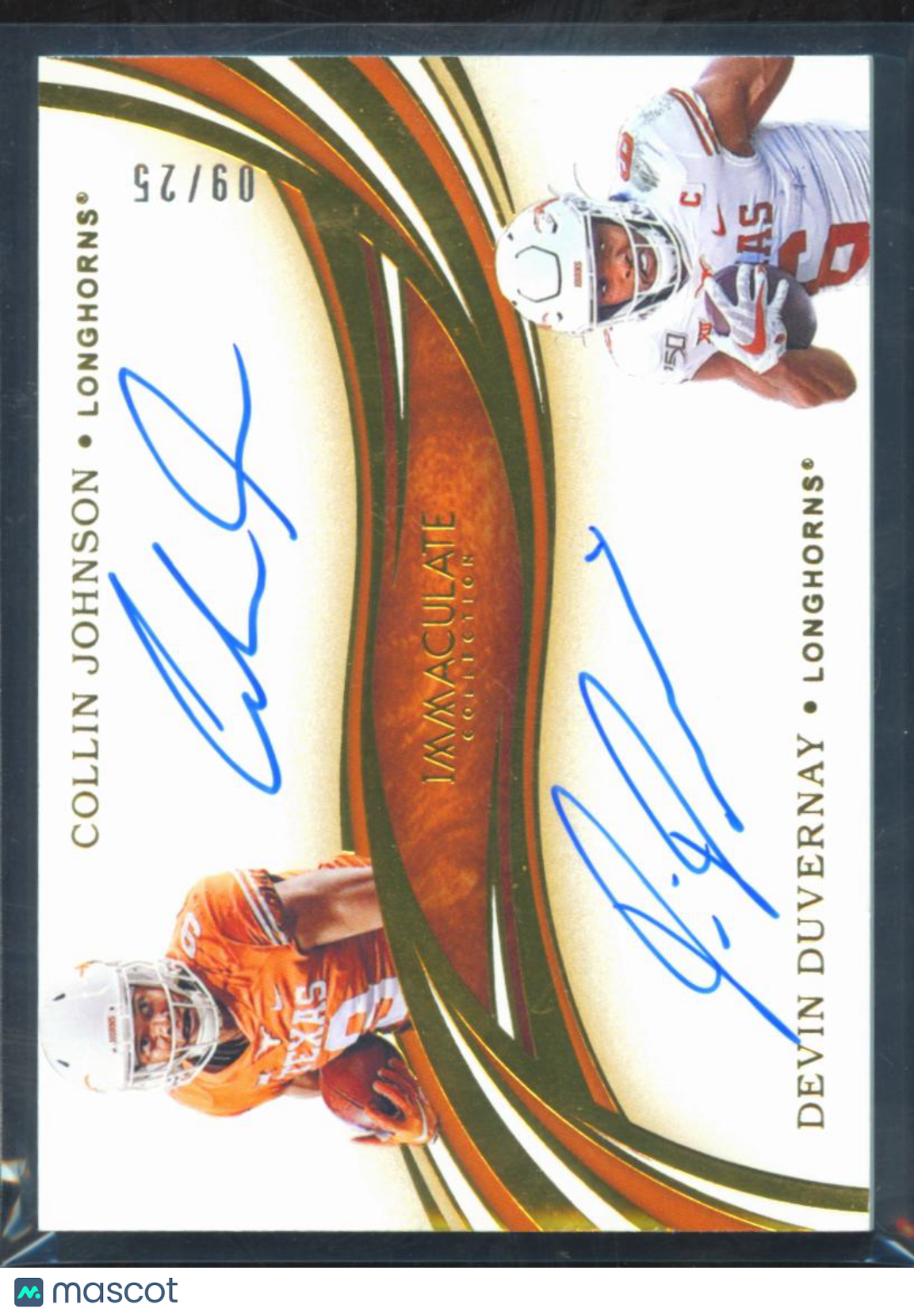 Collin Johnson Devin Duvernay 2020 Immaculate Auto Autograph /25 Texas Longhorns