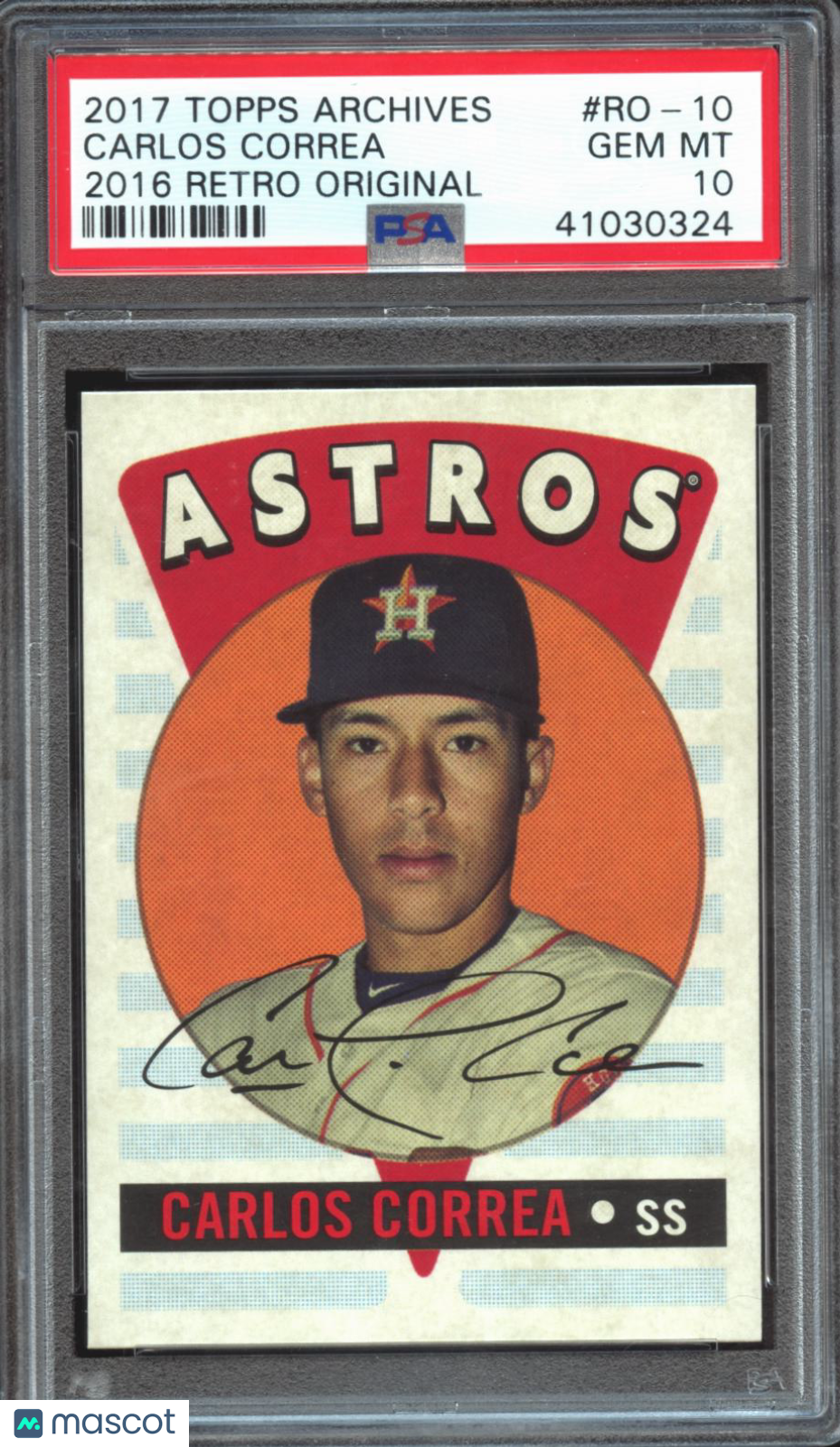 Carlos Correa 2017 Topps Archives '16 Retro Original Houston Astros PSA 10