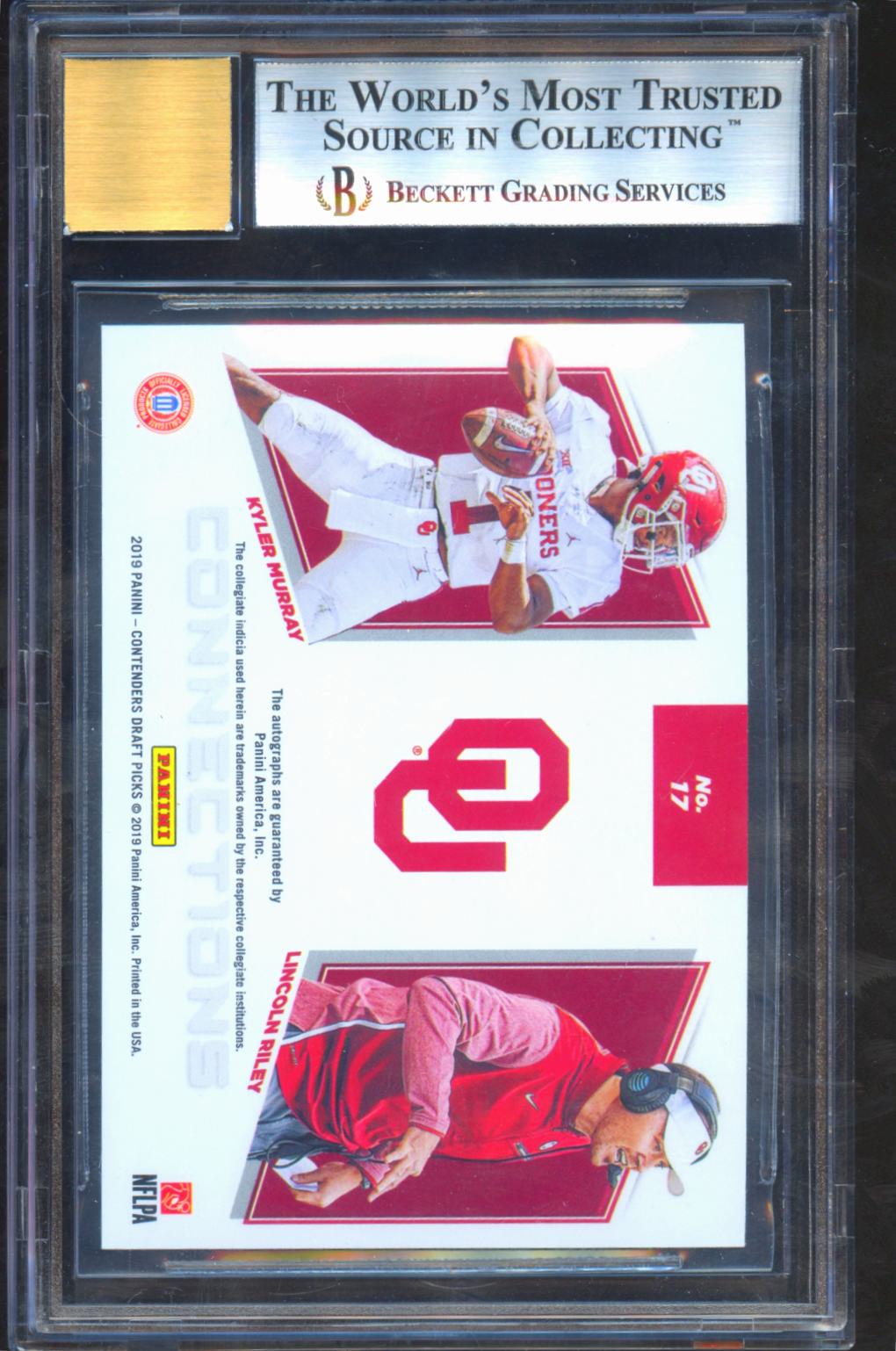 Kyler Murray Lincoln Riley 2019 Contenders Cracked Ice Auto Autograph /23 BGS 9