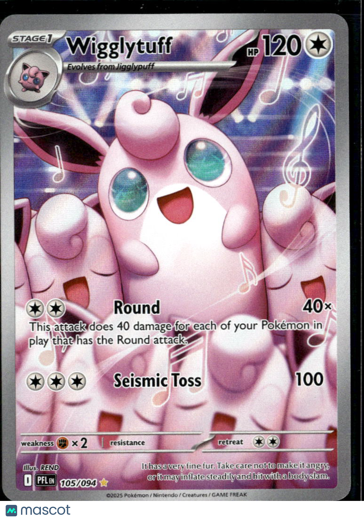 Wigglytuff 2025 Mega Evolution – Phantasmal Flames Holo Secret Rare #105/94