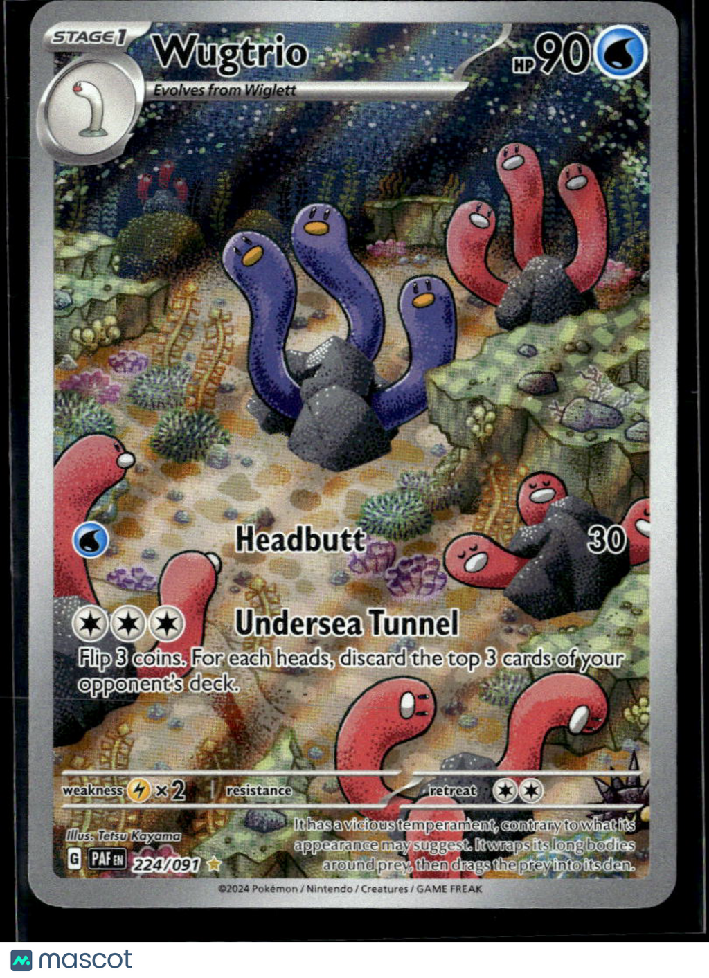 Wugtrio 2024 Paldean Fates Holo Secret Rare #224/91
