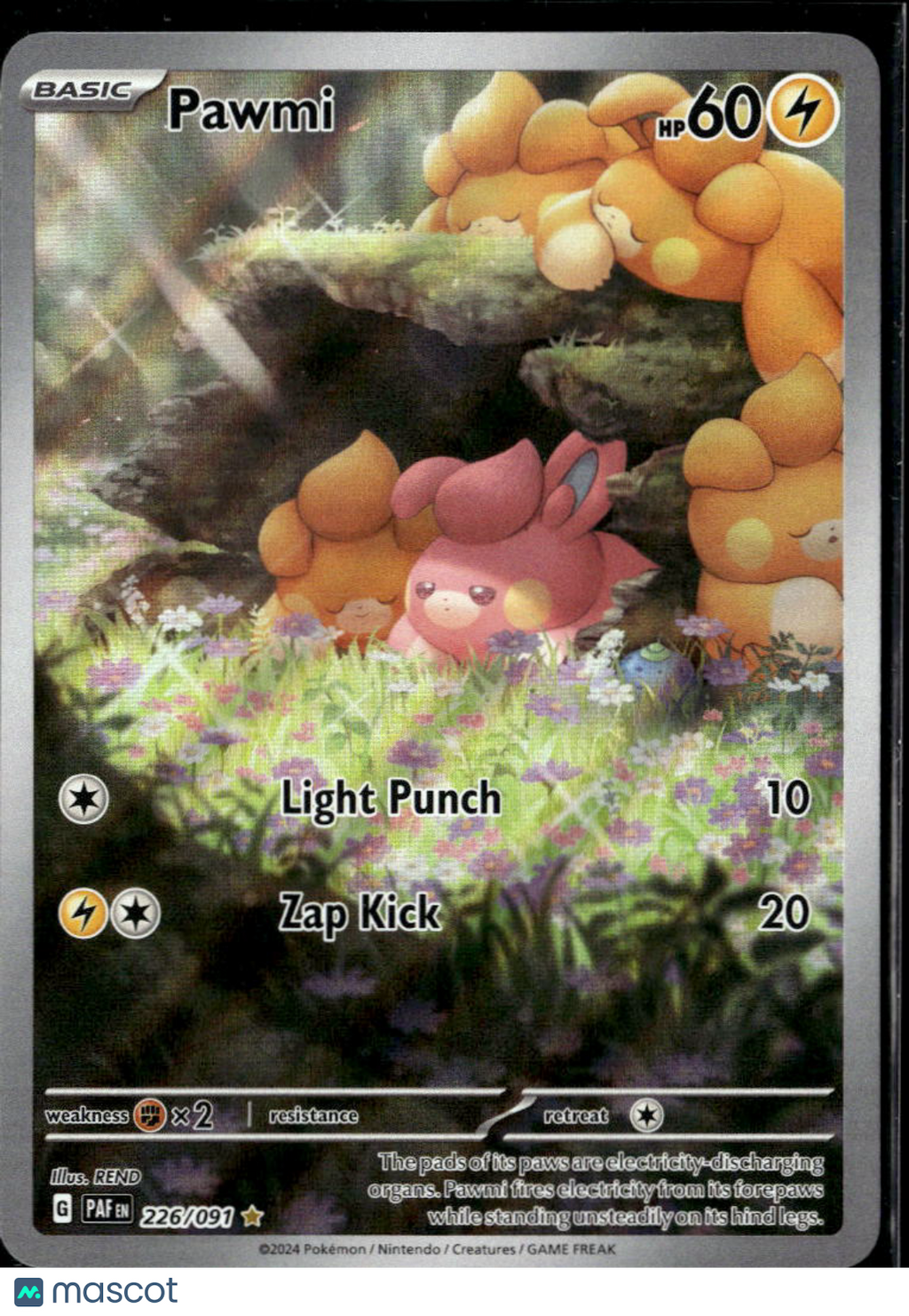 Pawmi 2024 Paldean Fates Holo Secret Rare #226/91