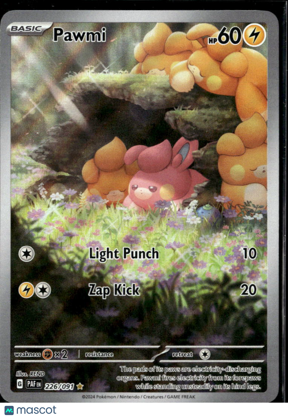 Pawmi 2024 Paldean Fates Holo Secret Rare #226/91