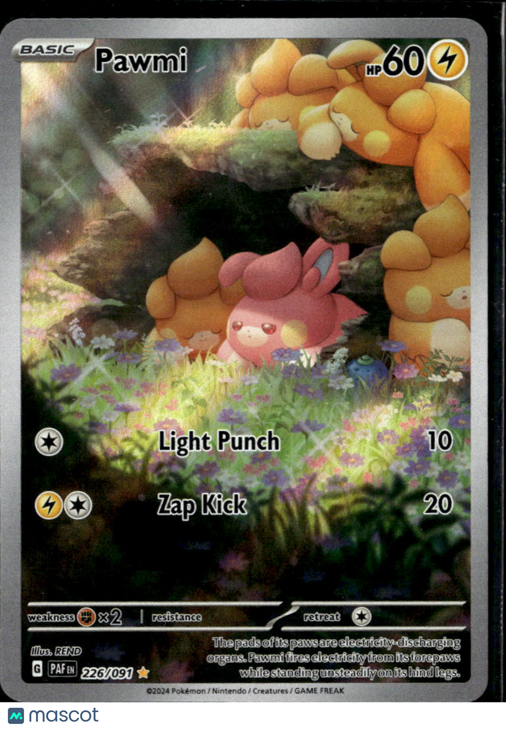 Pawmi 2024 Paldean Fates Holo Secret Rare #226/91