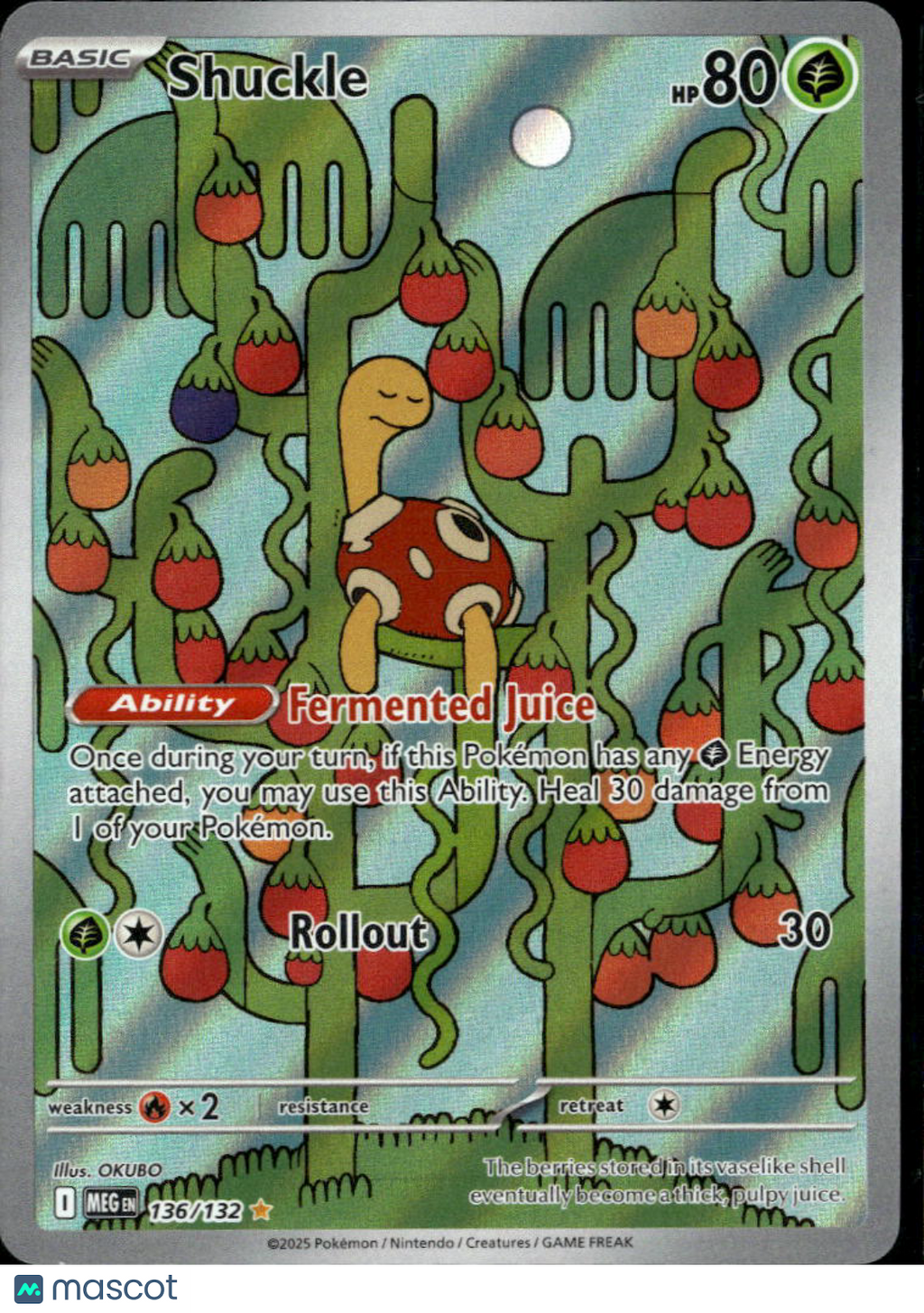 Shuckle 2025 Mega Evolution Holo Secret Rare #136/132